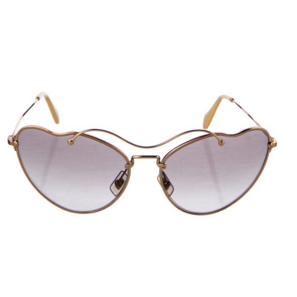 Miu Miu Purple Heart Butterfly Sunglasses | Gold Frame | Box + Velvet Pouch